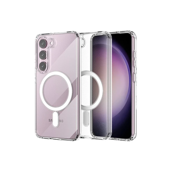 Samsung Galaxy S23 Plus Kılıf Magneticsafe Şeffaf Silikon - Şeffaf - Resim 2