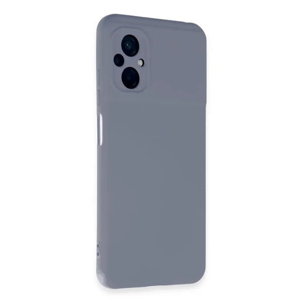 Xiaomi Poco M5 Kılıf Nano İçi Kadife Silikon - Gri - Resim 2