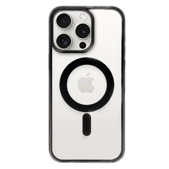 İphone 15 Pro Max Kılıf Erozi Magsafe Kapak - Siyah - Resim 2