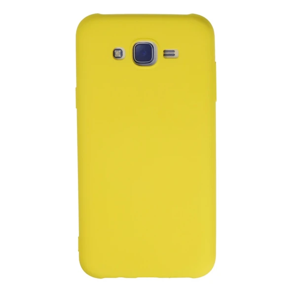 Samsung Galaxy J7 Kılıf Nano İçi Kadife Silikon - Sarı ürün görseli 1
