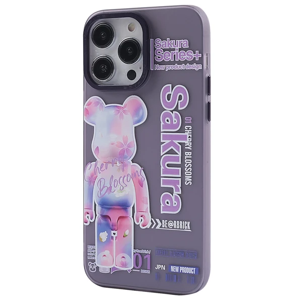 İphone 13 Pro Max Kılıf Prada Desenli Kapak - Prada Mor - 1 - Resim 2