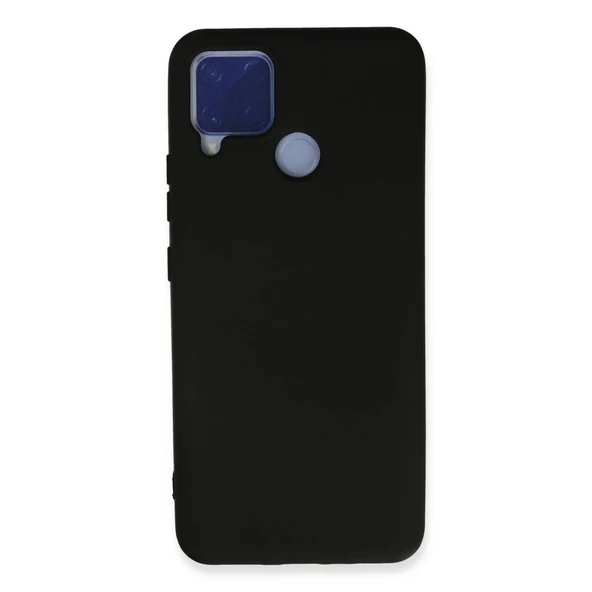 Realme C15 Kılıf Nano İçi Kadife Silikon - Siyah ürün görseli 1