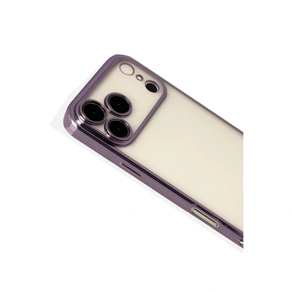 Apple İphone 17 Pro Razer Lensli Silikon - Mor - Resim 3