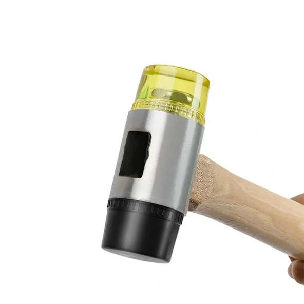 WORKPRO WP241050 35mm Ahşap Saplı Çift Başlı Hassas Lastik Çekiç - Resim 3