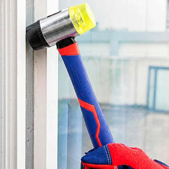 WORKPRO WP241036 40mm Fiberglas Saplı Çift Başlı Hassas Lastik Çekiç - Resim 6