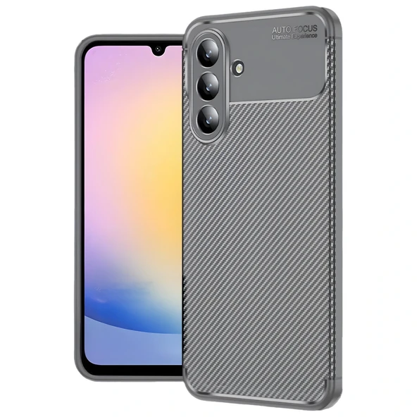 Samsung Galaxy S25 Fe Auto Focus Karbon Kapak - Gri ürün görseli 1