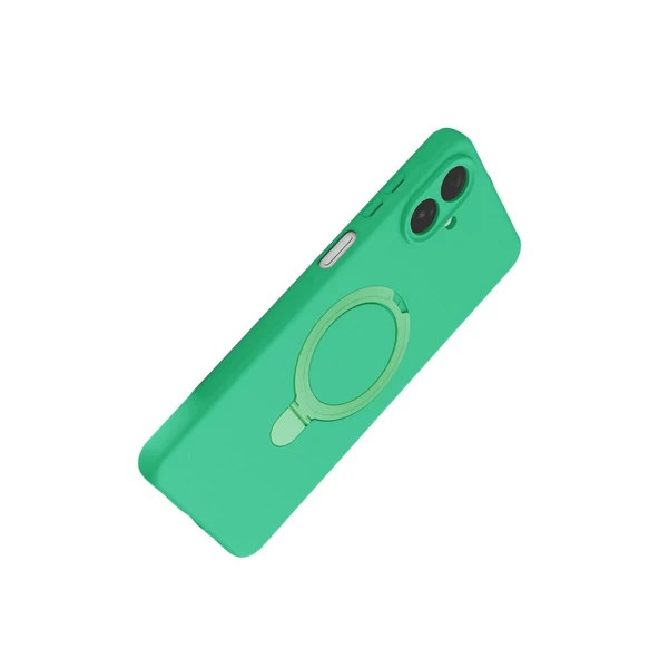 Samsung Galaxy A07 4g Regal Magsafe Standlı Kapak - Yeşil - Resim 3