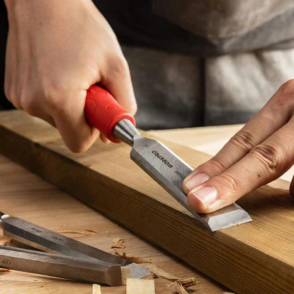 WORKPRO WP201300 12-19-25MM 3Lü Kısa Profesyonel İskarpela Seti - Resim 6