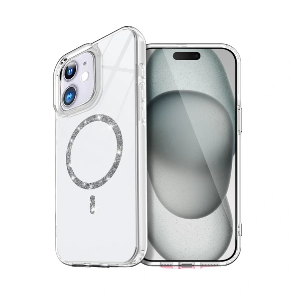 Apple İphone 11 Live Diamond Magsafe Kapak - Şeffaf ürün görseli 1