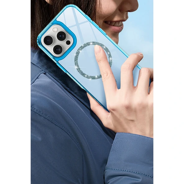 Apple İphone 11 Live Diamond Magsafe Kapak - Şeffaf - Resim 4