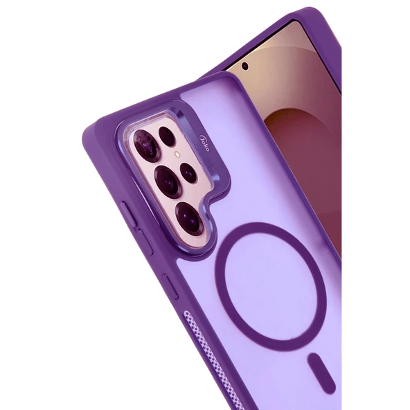 Joko Samsung Galaxy S25 Ultra Flet Lens Magsafe Kapak - Derin Mor - Resim 2