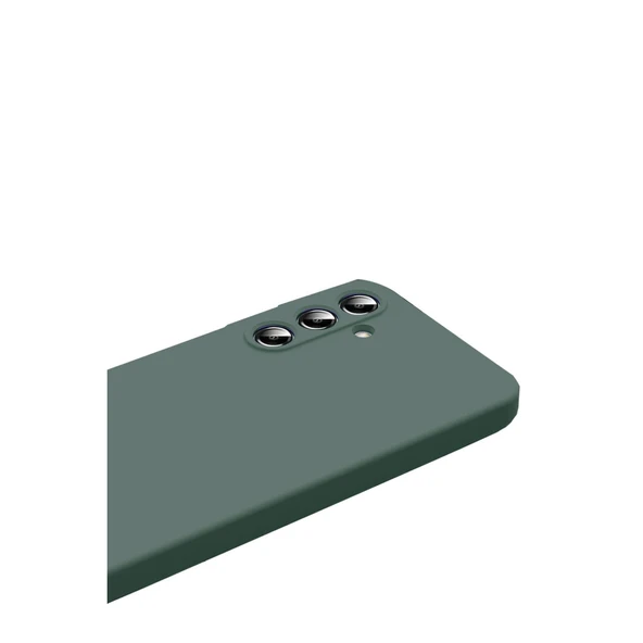 Samsung Galaxy S25 Fe Nano İçi Kadife Silikon - Koyu Yeşil - Resim 2