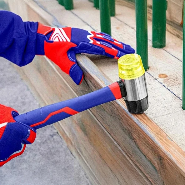 WORKPRO WP241036 40mm Fiberglas Saplı Çift Başlı Hassas Lastik Çekiç - Resim 5