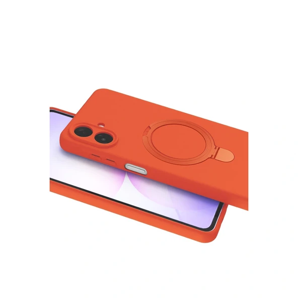 Samsung Galaxy A07 4g Regal Magsafe Standlı Kapak - Turuncu - Resim 4