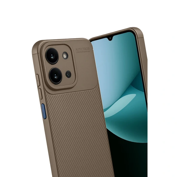 Xiaomi Redmi 15c 4g Auto Focus Karbon Kapak - Kahverengi - Resim 3