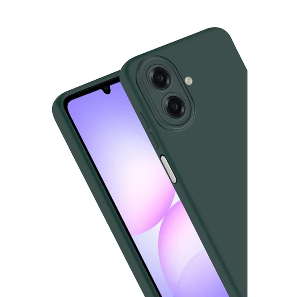 Samsung Galaxy A07 First Silikon - Koyu Yeşil - Resim 4