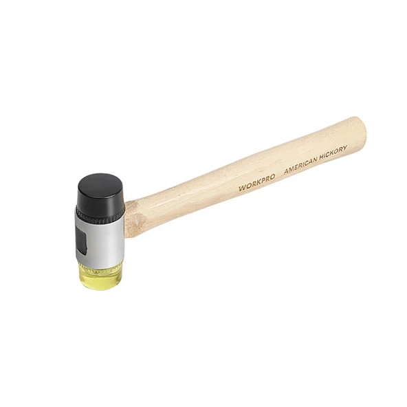 WORKPRO WP241050 35mm Ahşap Saplı Çift Başlı Hassas Lastik Çekiç ürün görseli 1