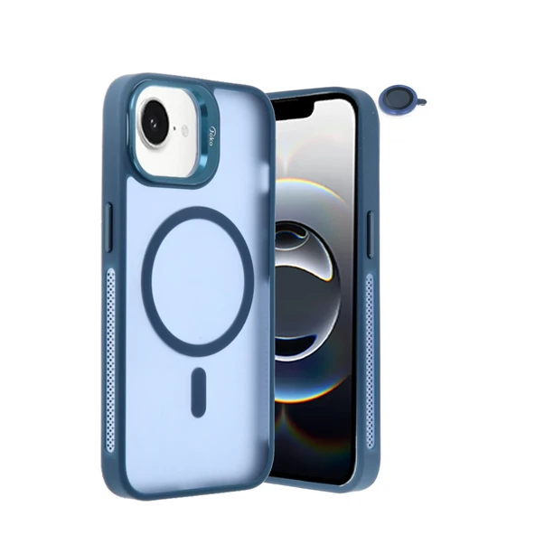 Joko İphone 16e Flet Lens Magsafe Kapak - Lacivert - Resim 2