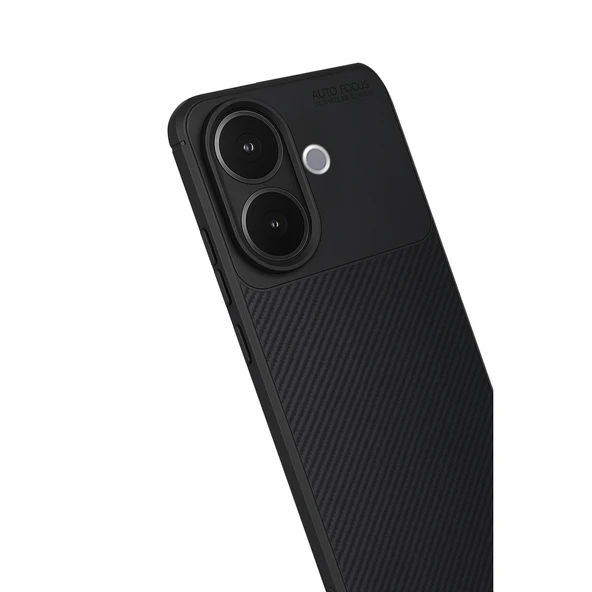 Vivo V60 Lite Auto Focus Karbon Kapak - Siyah - Resim 2
