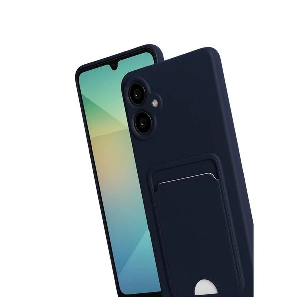 Samsung Galaxy A07 Kelvin Kartvizitli Silikon - Lacivert - Resim 3