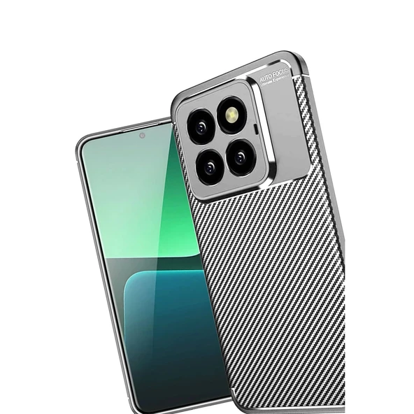 Xiaomi Mi 14t Pro Kılıf Auto Focus Karbon Kapak - Gri - Resim 3