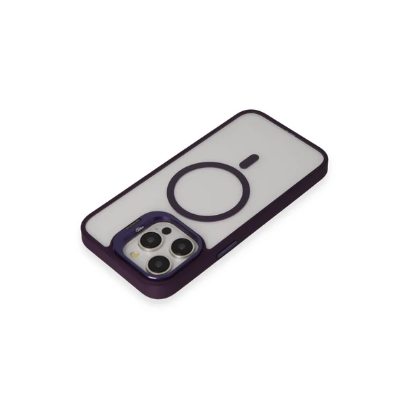 Joko İphone 15 Pro Kılıf Roblox Lens Magsafe Standlı Kapak - Derin Mor - Resim 3