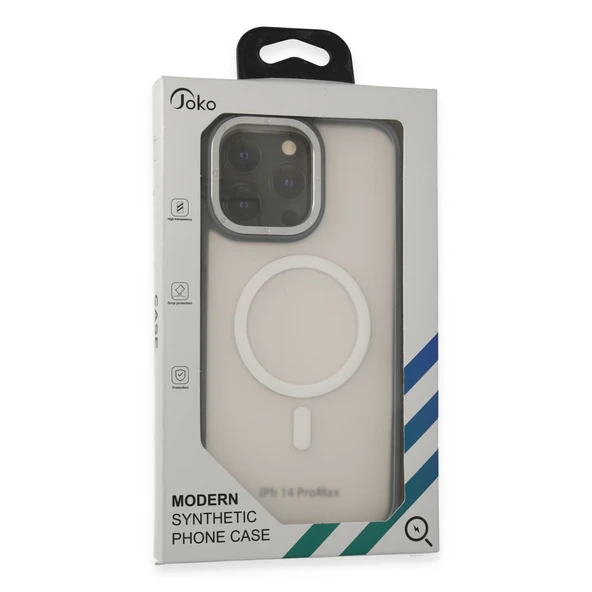 Joko İphone 14 Pro Max Kılıf Rocky Magsafe Kapak - Siyah-sarı - Resim 5