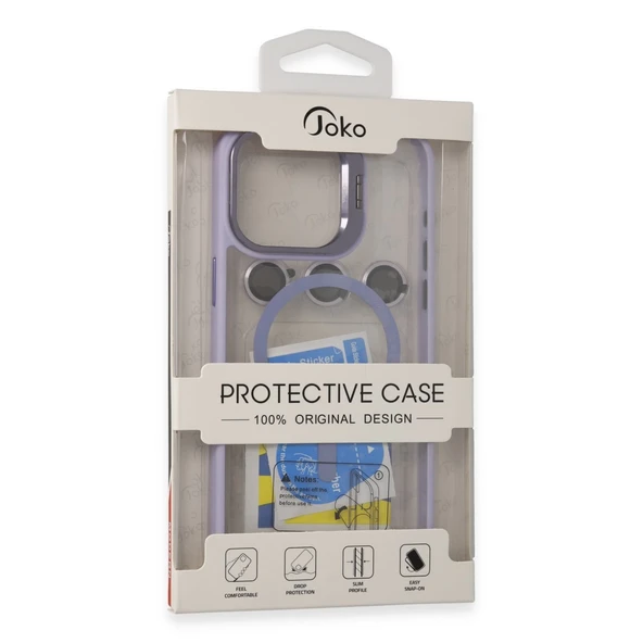 Joko İphone 15 Pro Kılıf Roblox Lens Magsafe Standlı Kapak - Derin Mor - Resim 6