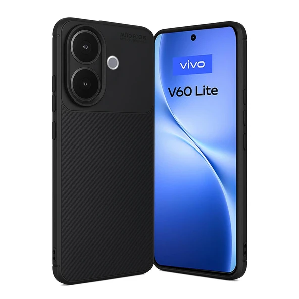 Vivo V60 Lite Auto Focus Karbon Kapak - Siyah ürün görseli 1