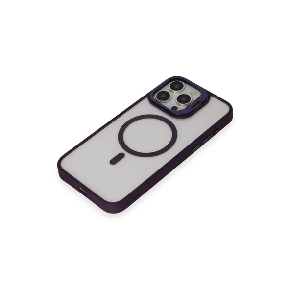 Joko İphone 15 Pro Kılıf Roblox Lens Magsafe Standlı Kapak - Derin Mor - Resim 4