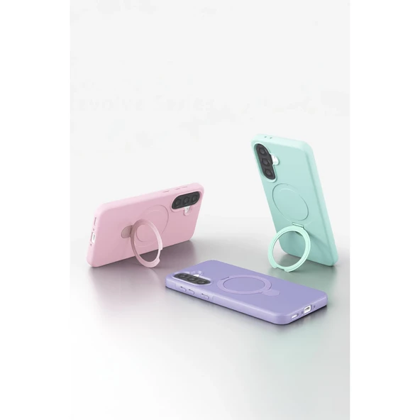 Samsung Galaxy A56 Regal Magsafe Standlı Kapak - Turuncu - Resim 5