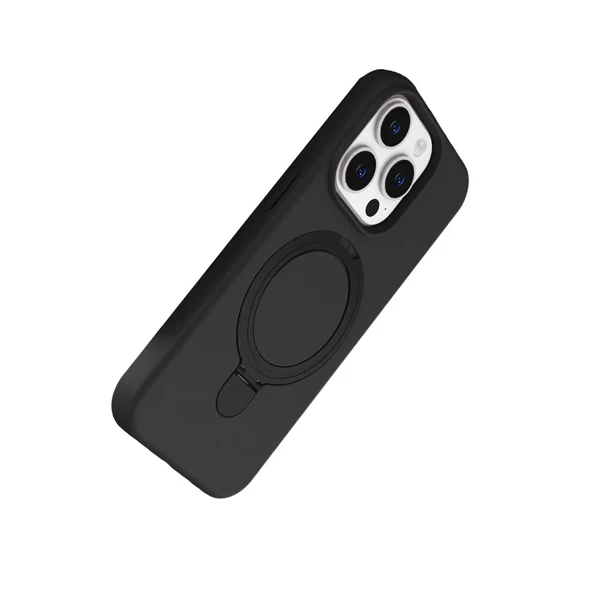 Apple İphone 14 Pro Max Regal Magsafe Standlı Kapak - Siyah - Resim 3