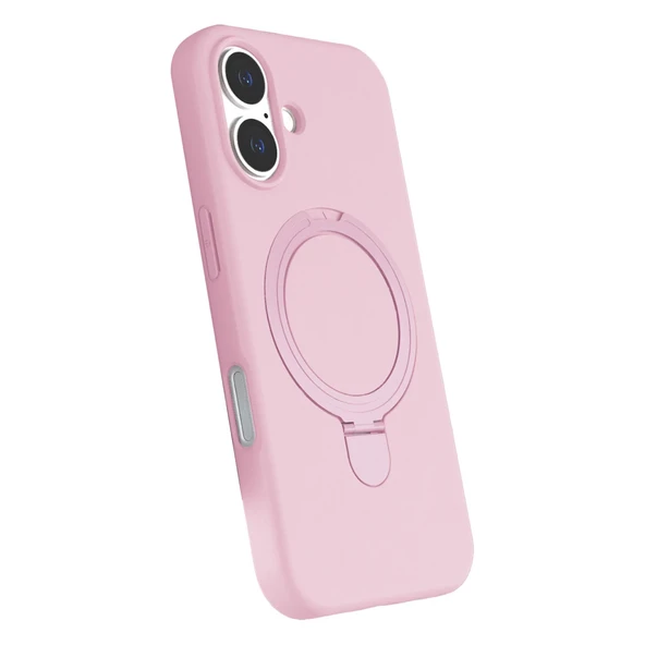 Apple İphone 16 Regal Magsafe Standlı Kapak - Açık Pembe - Resim 3