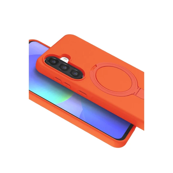 Samsung Galaxy A56 Regal Magsafe Standlı Kapak - Turuncu - Resim 2