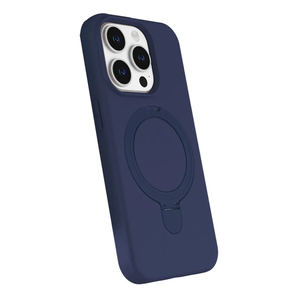Apple İphone 15 Pro Max Regal Magsafe Standlı Kapak - Lacivert - Resim 2