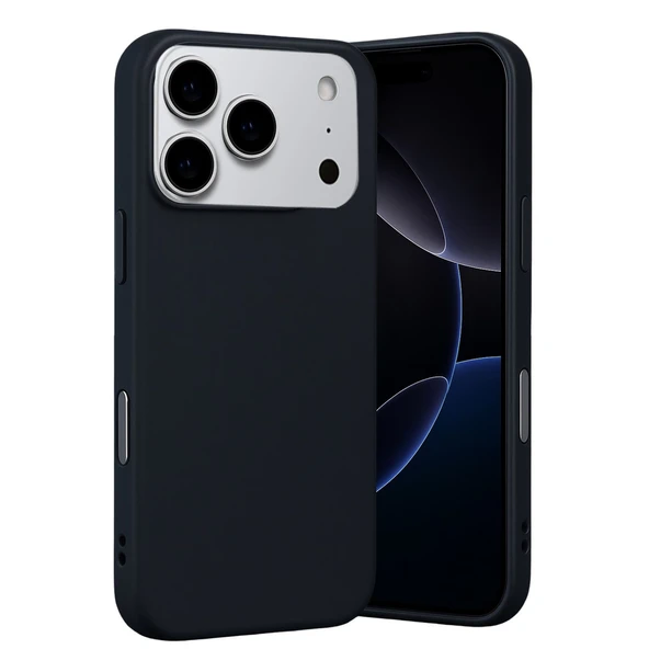 Apple İphone 17 Pro Max Nano İçi Kadife Silikon - Siyah ürün görseli 1