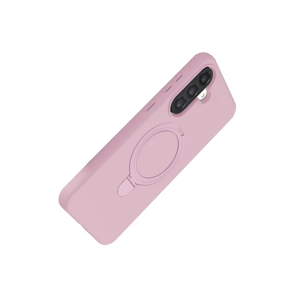 Samsung Galaxy A26 Regal Magsafe Standlı Kapak - Açık Pembe - Resim 4
