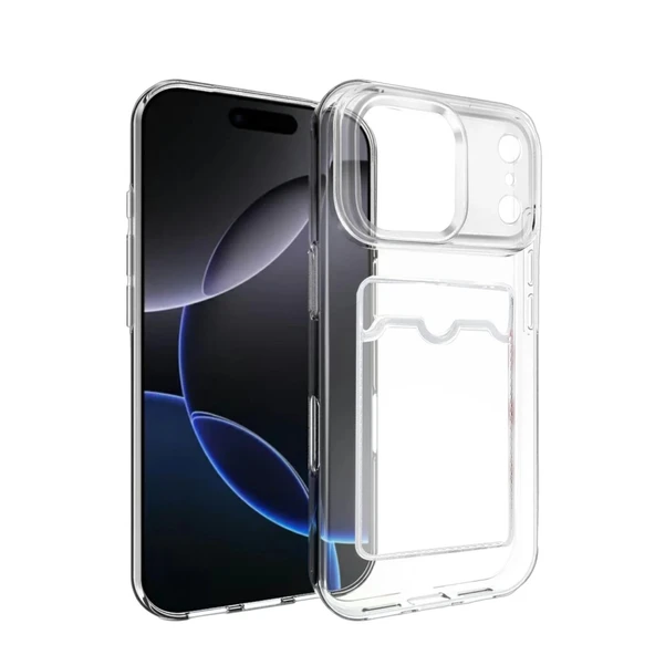 Apple İphone 17 Pro Kart Şeffaf Silikon - Şeffaf ürün görseli 1