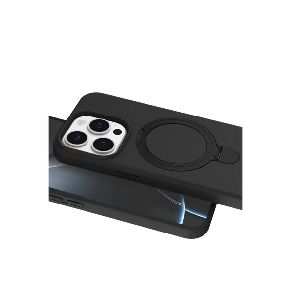 Apple İphone 14 Pro Max Regal Magsafe Standlı Kapak - Siyah - Resim 4