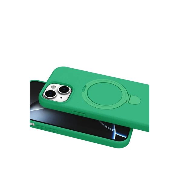 Apple İphone 15 Regal Magsafe Standlı Kapak - Yeşil - Resim 4