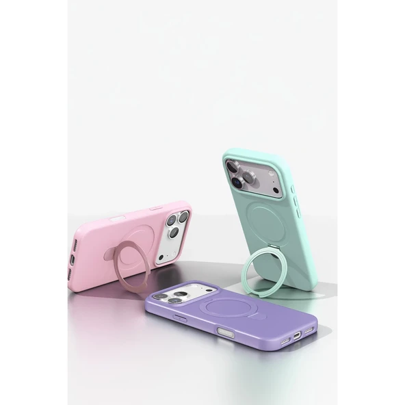 Apple İphone 17 Pro Regal Magsafe Standlı Kapak - Lacivert - Resim 6