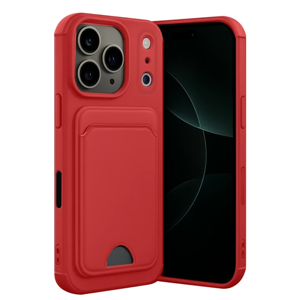 Apple İphone 17 Pro Kelvin Kartvizitli Silikon - Kırmızı ürün görseli 1