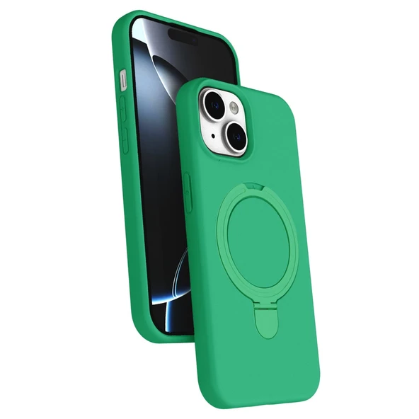 Apple İphone 15 Regal Magsafe Standlı Kapak - Yeşil ürün görseli 1
