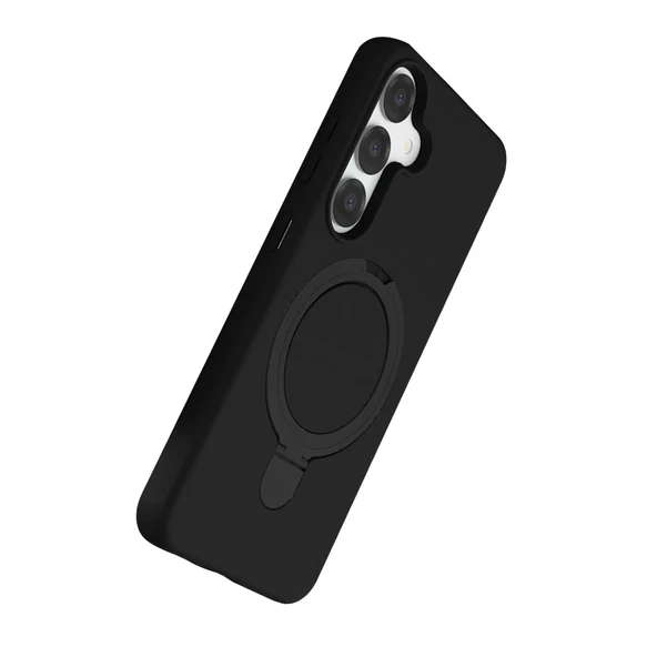 Samsung Galaxy S25 Regal Magsafe Standlı Kapak - Siyah - Resim 3