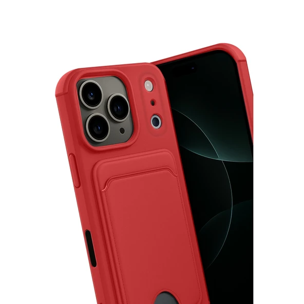 Apple İphone 17 Pro Kelvin Kartvizitli Silikon - Kırmızı - Resim 3
