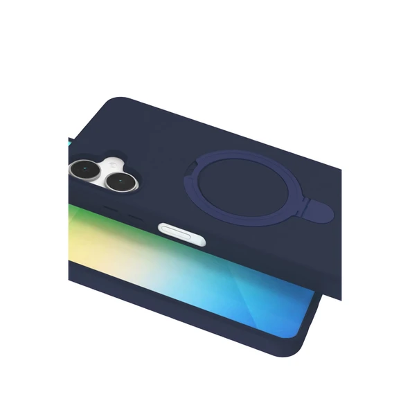 Samsung Galaxy A06 Regal Magsafe Standlı Kapak - Lacivert - Resim 4
