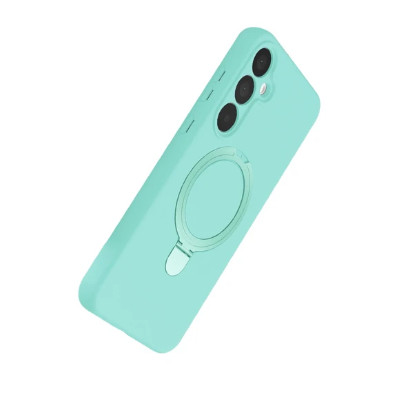 Samsung Galaxy A15 4g Regal Magsafe Standlı Kapak - Su Yeşili - Resim 3