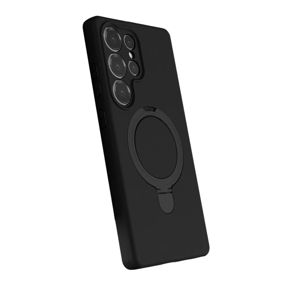 Samsung Galaxy S25 Ultra Regal Magsafe Standlı Kapak - Siyah - Resim 2