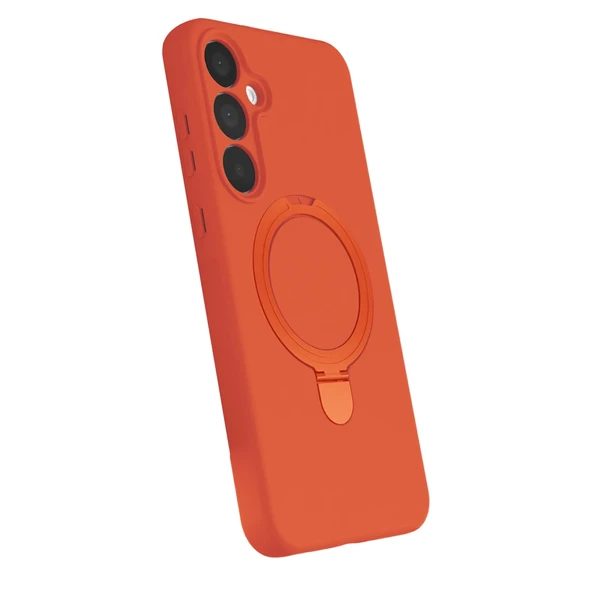 Samsung Galaxy A55 5g Regal Magsafe Standlı Kapak - Turuncu - Resim 3