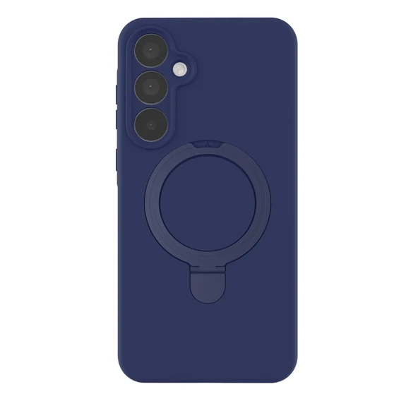 Samsung Galaxy A55 5g Regal Magsafe Standlı Kapak - Lacivert - Resim 2